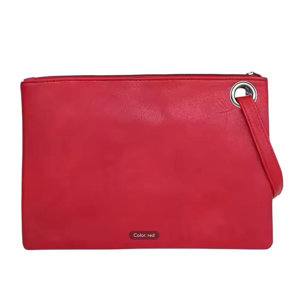 RED‎ LARGE PU LEATHER CLUTCH